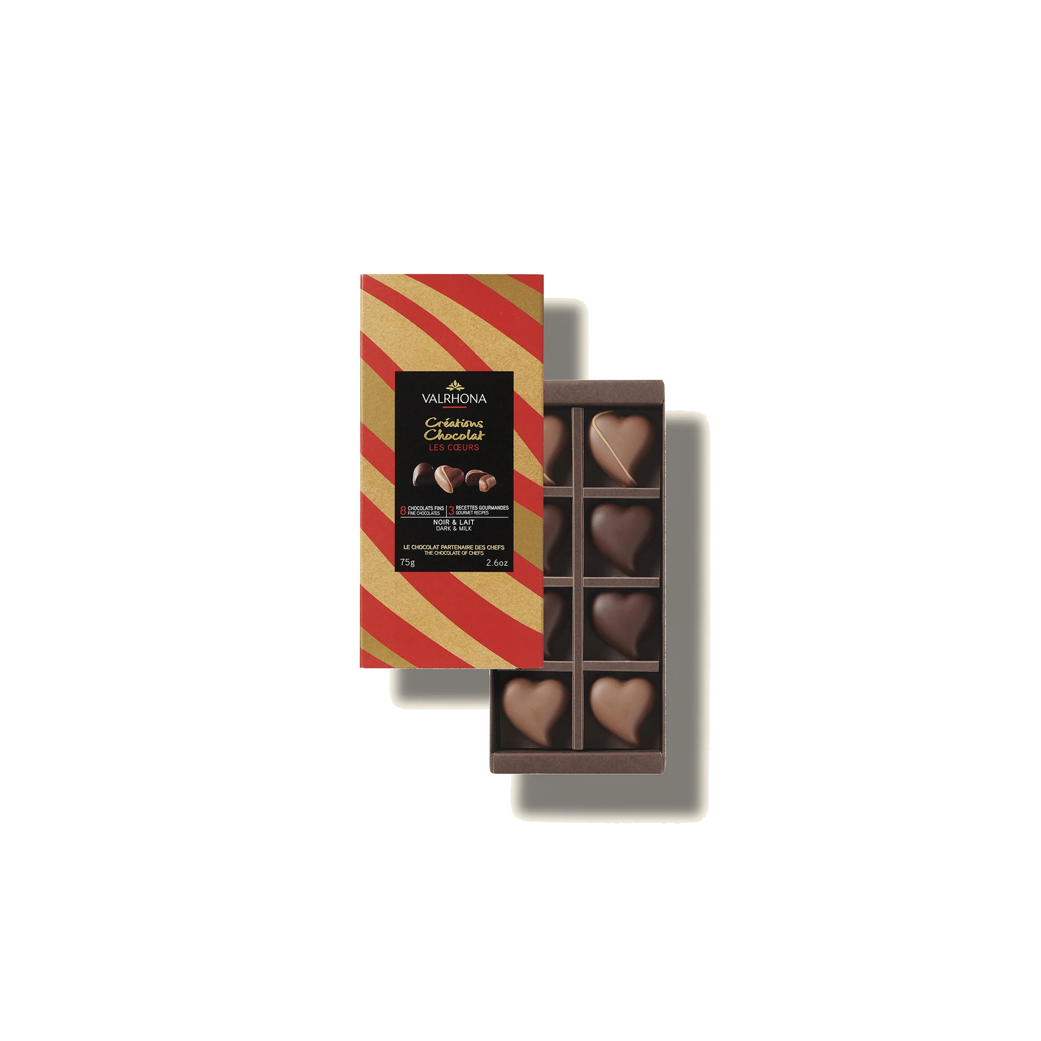 Coffret 8 coeurs Valrhona