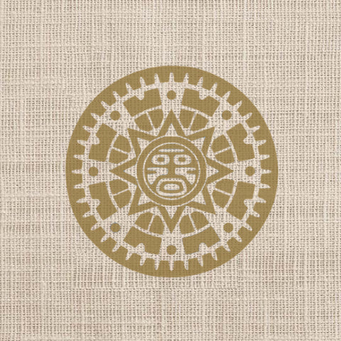 logo café Trésor des Mayas Symbole Maya sur toile de jute 