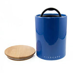 boîte en céramique Airscape bleue avec couvercle en bambou et couvercle hermétique