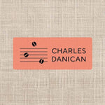 logo orange Charles Danican sur toile de jute