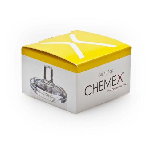 boîte contenant le couvercle en verre pour cafetière Chemex