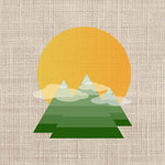 logo café Ouganda Brumes du Rwenzori montagne sur toile de jute