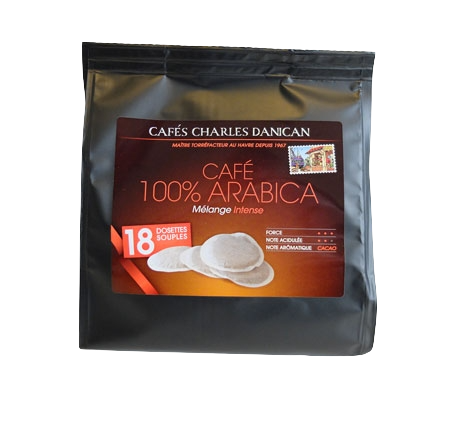 sachet de 18 dosettes souples de café